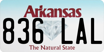 AR license plate 836LAL