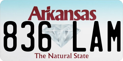 AR license plate 836LAM