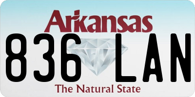 AR license plate 836LAN