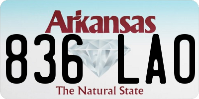 AR license plate 836LAO