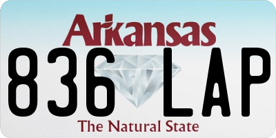 AR license plate 836LAP