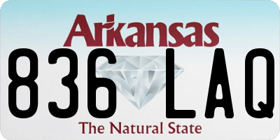 AR license plate 836LAQ