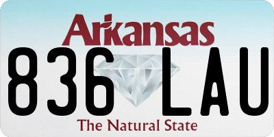 AR license plate 836LAU