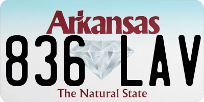 AR license plate 836LAV