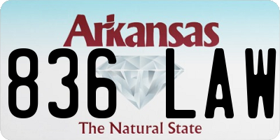 AR license plate 836LAW