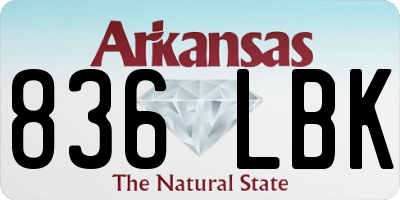 AR license plate 836LBK