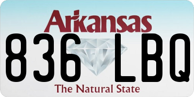 AR license plate 836LBQ