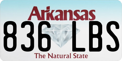 AR license plate 836LBS