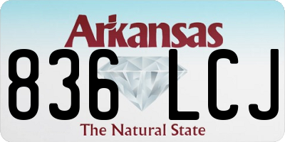 AR license plate 836LCJ