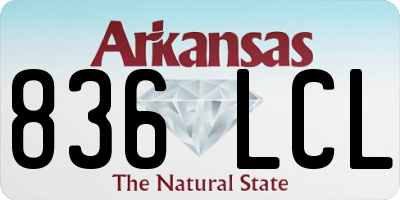 AR license plate 836LCL