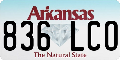 AR license plate 836LCO