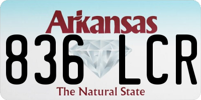 AR license plate 836LCR