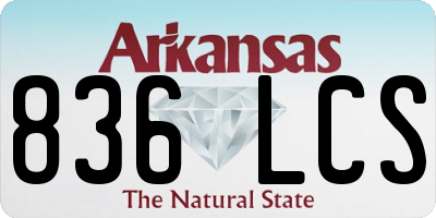 AR license plate 836LCS