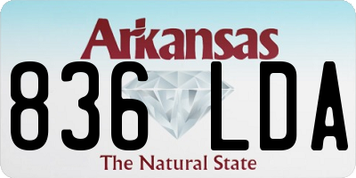AR license plate 836LDA