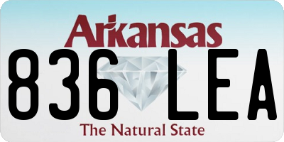 AR license plate 836LEA