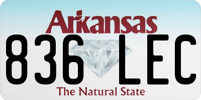AR license plate 836LEC