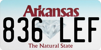 AR license plate 836LEF