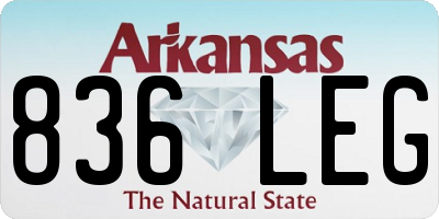 AR license plate 836LEG