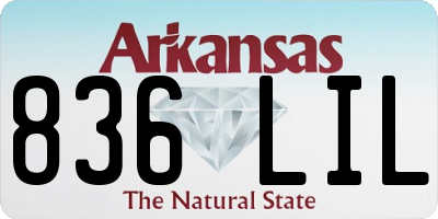 AR license plate 836LIL