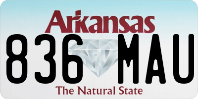 AR license plate 836MAU