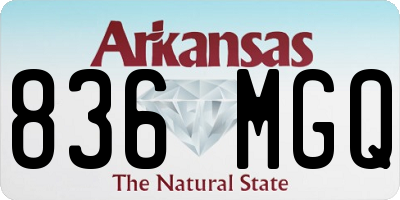 AR license plate 836MGQ