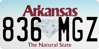AR license plate 836MGZ