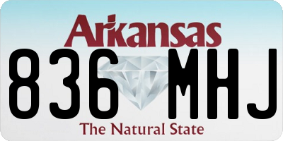 AR license plate 836MHJ