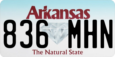 AR license plate 836MHN