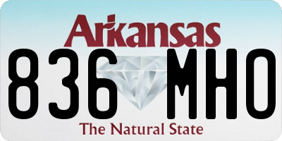 AR license plate 836MHO