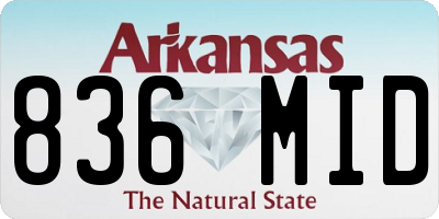 AR license plate 836MID