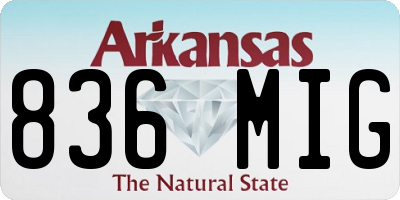 AR license plate 836MIG