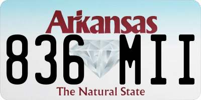 AR license plate 836MII