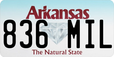 AR license plate 836MIL