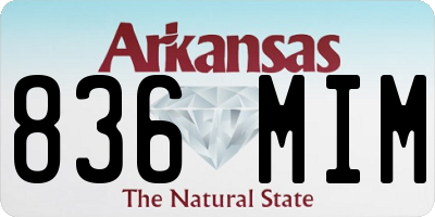 AR license plate 836MIM