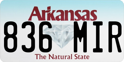 AR license plate 836MIR