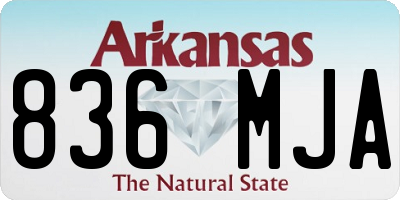 AR license plate 836MJA