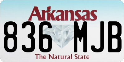 AR license plate 836MJB