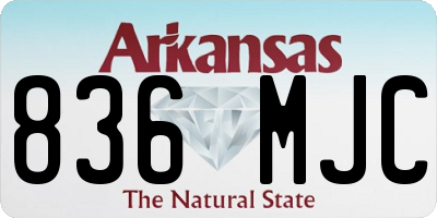 AR license plate 836MJC