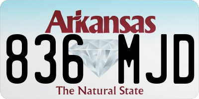AR license plate 836MJD