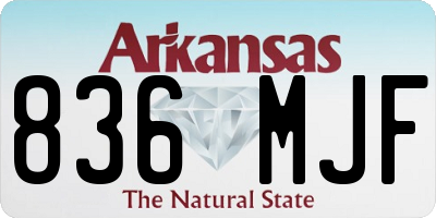 AR license plate 836MJF