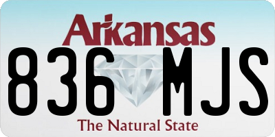 AR license plate 836MJS