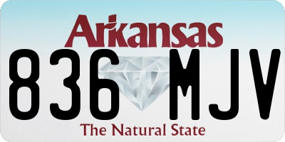 AR license plate 836MJV