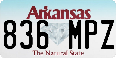 AR license plate 836MPZ