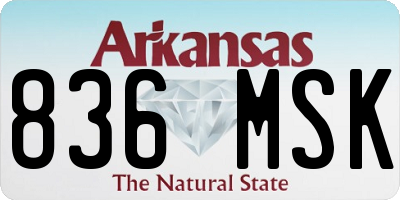 AR license plate 836MSK