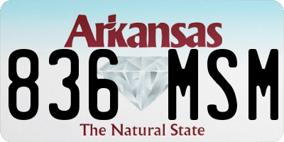 AR license plate 836MSM