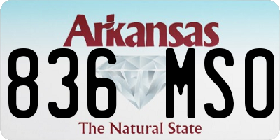 AR license plate 836MSO