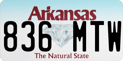 AR license plate 836MTW