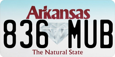 AR license plate 836MUB
