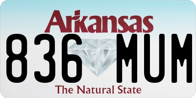 AR license plate 836MUM