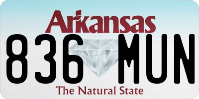 AR license plate 836MUN